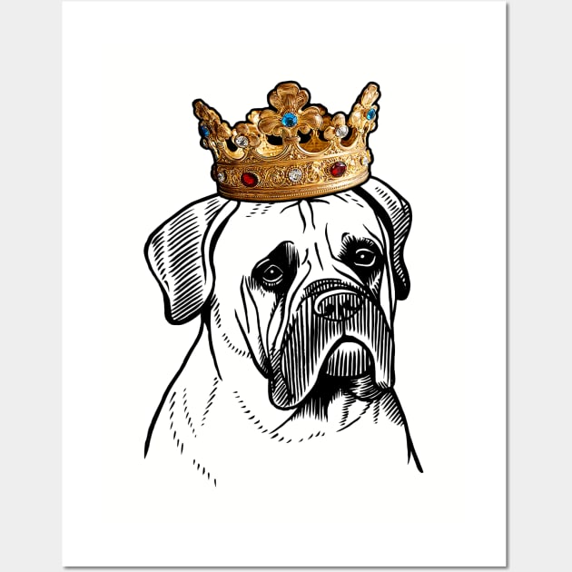 Bullmastiff Dog King Queen Wearing Crown Wall Art by millersye